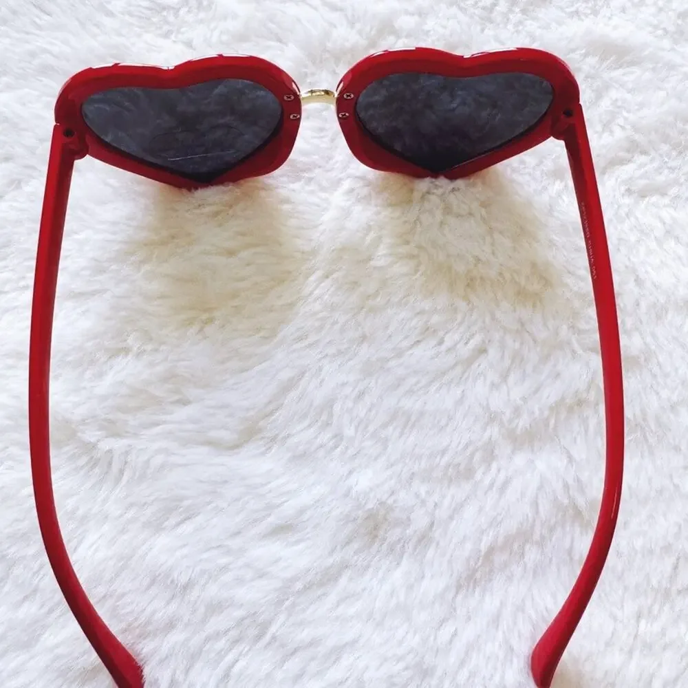 Pixie Red Girl Heart-shape Sunglasses